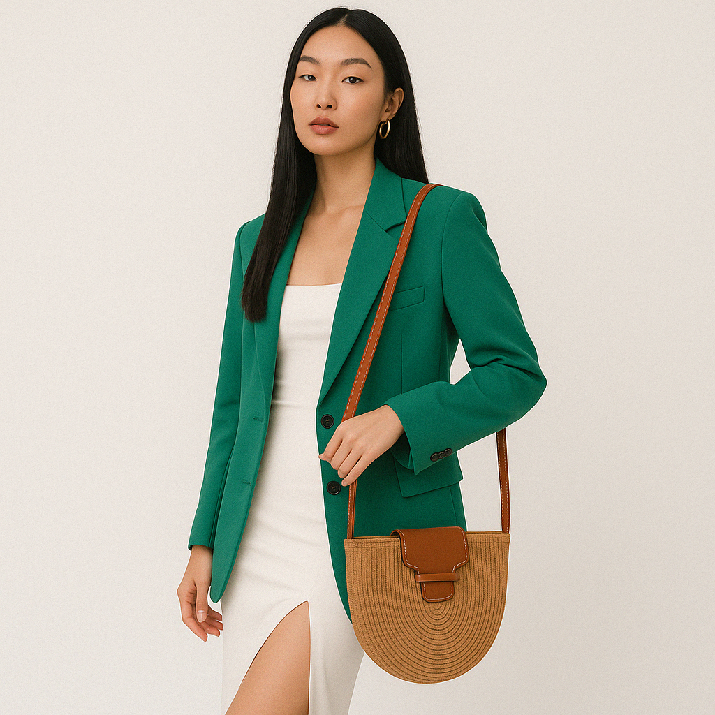Woven Beach Shoulder Bag - Ava
