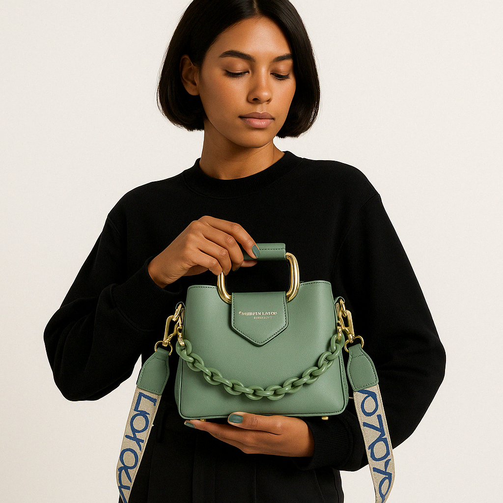 Elegant Leather Top-Handle Bag – Celeste