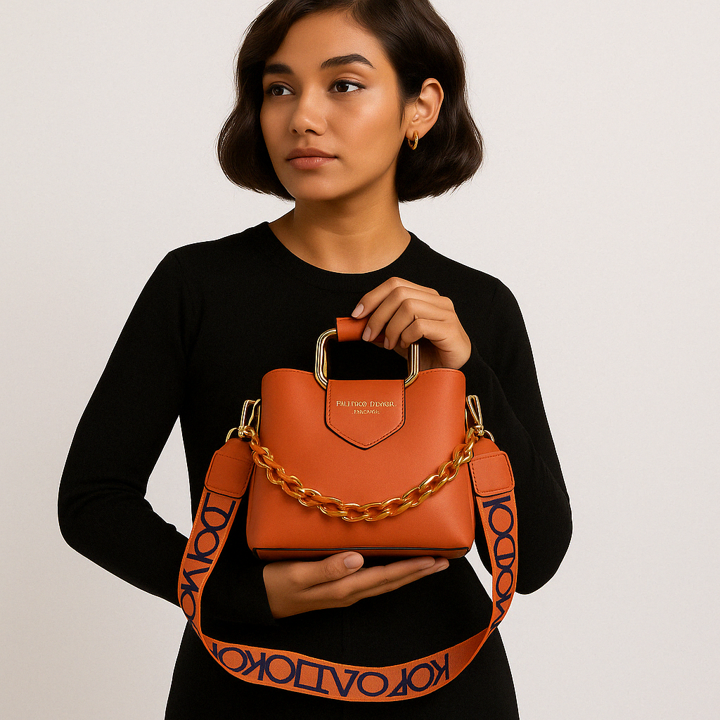 Elegant Leather Top-Handle Bag – Celeste