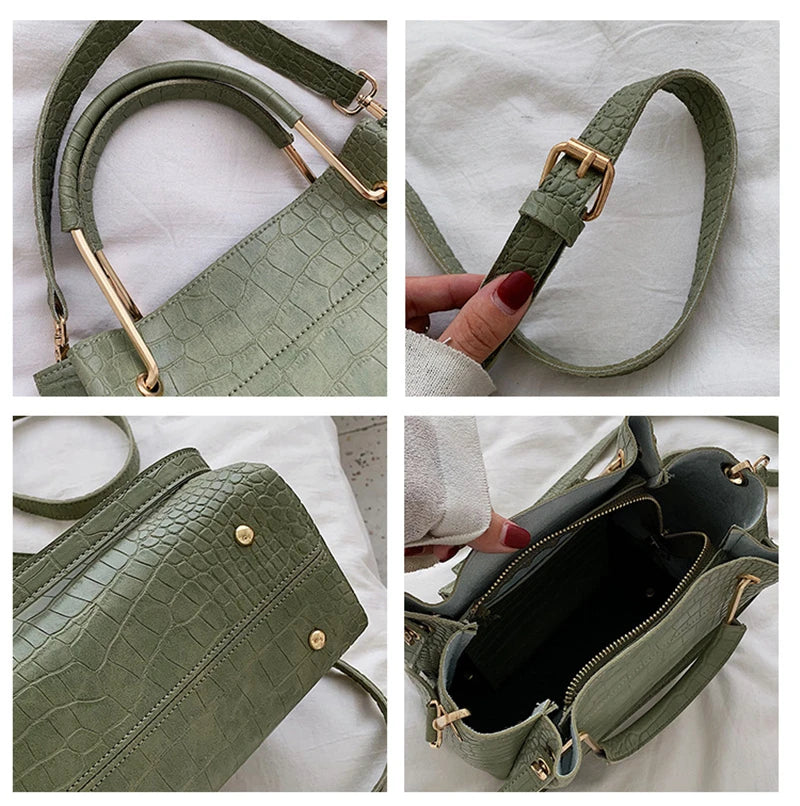 Glam Alligator Leather Shoulder Bag – The Sophia