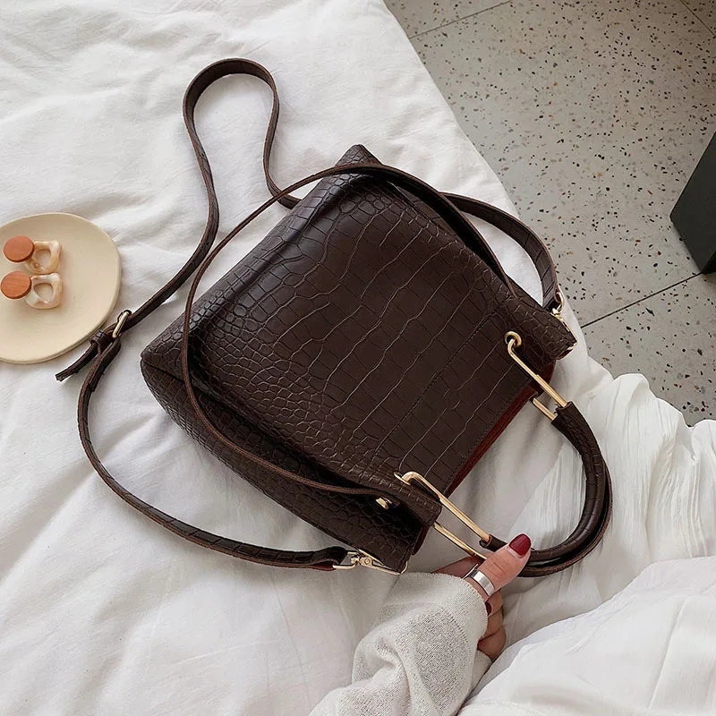 Glam Alligator Leather Shoulder Bag – The Sophia