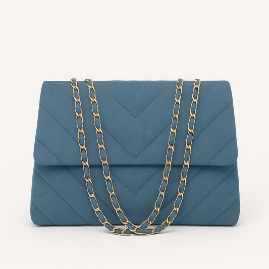 Denim Quilted Crossbody – Clara