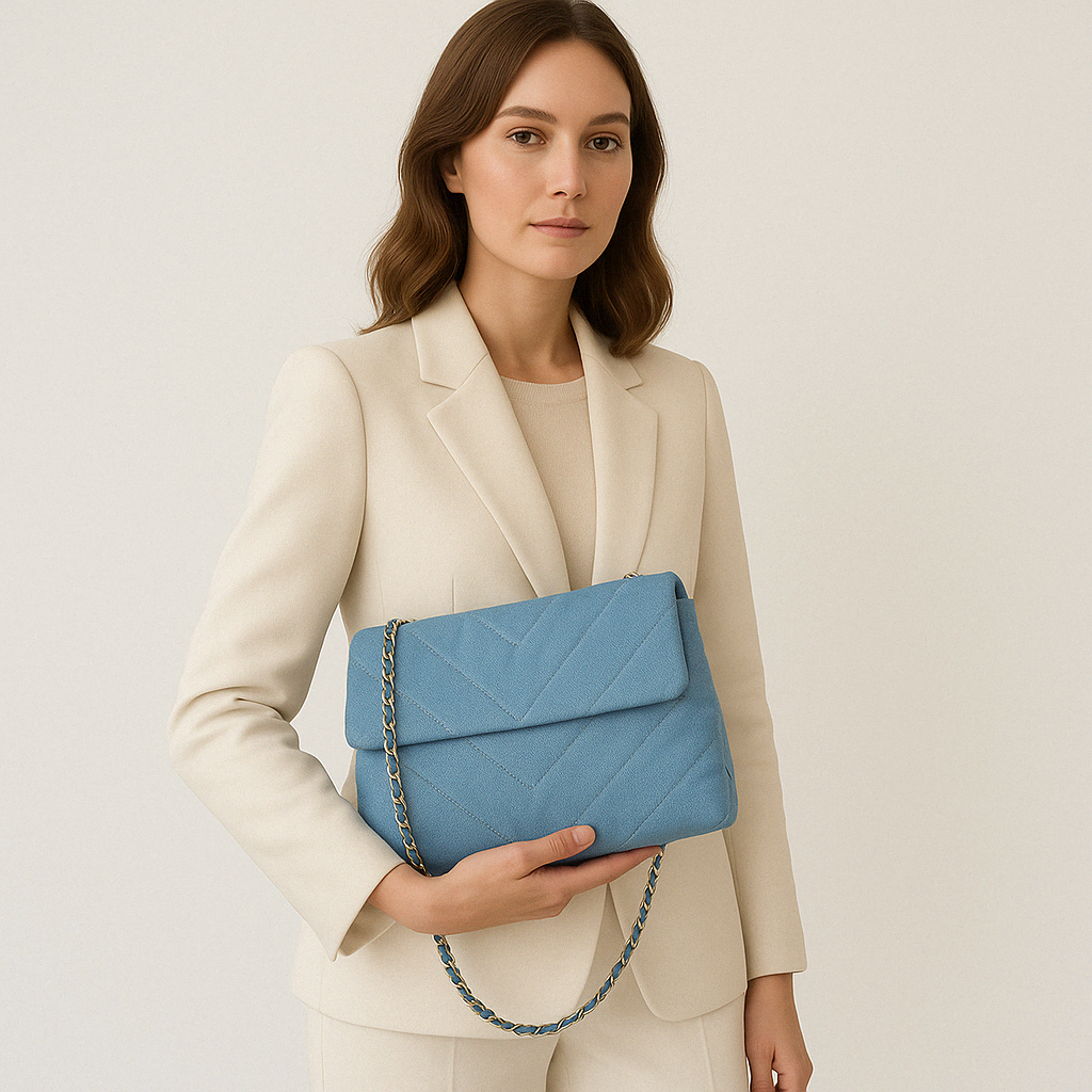 Denim Quilted Crossbody – Clara