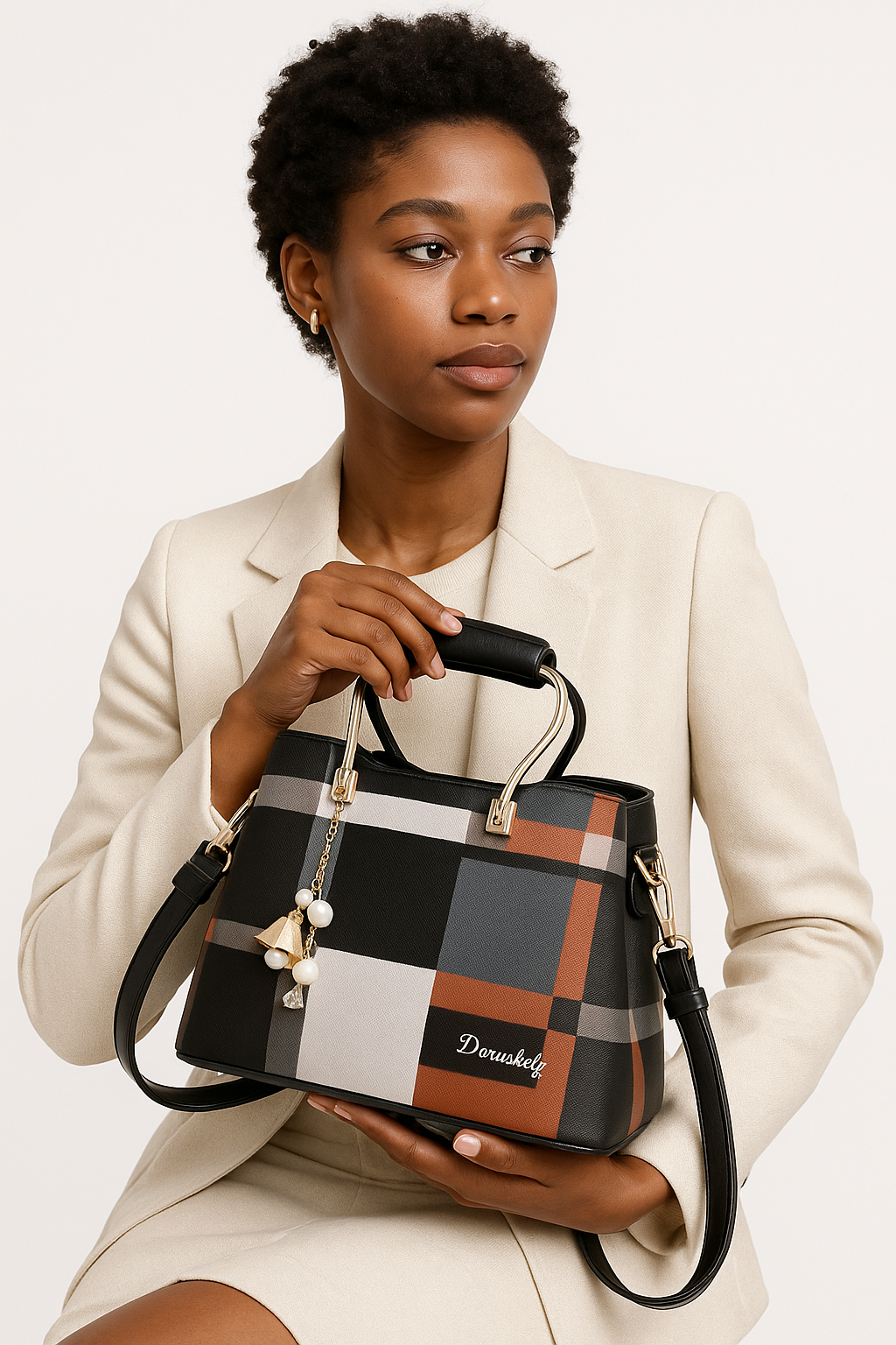 Chic Plaid Leather Shoulder Bag – The Grace