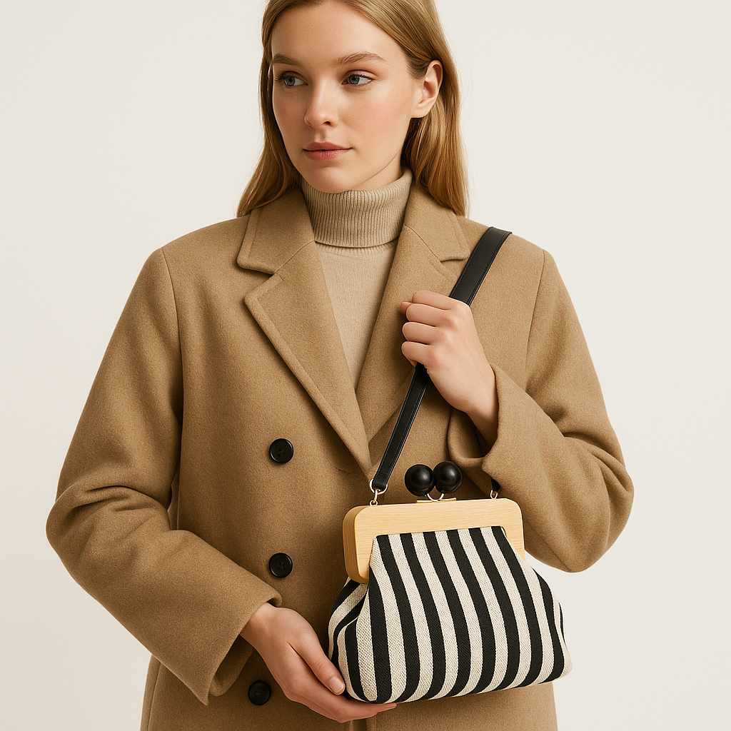Striped Shell Messenger Shoulder Bag – The Margot