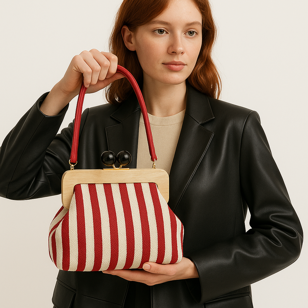Striped Shell Messenger Shoulder Bag – The Margot