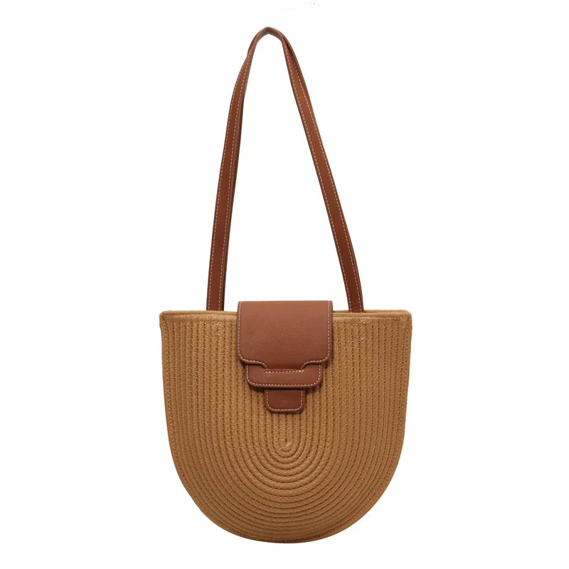 Woven Beach Shoulder Bag - Ava