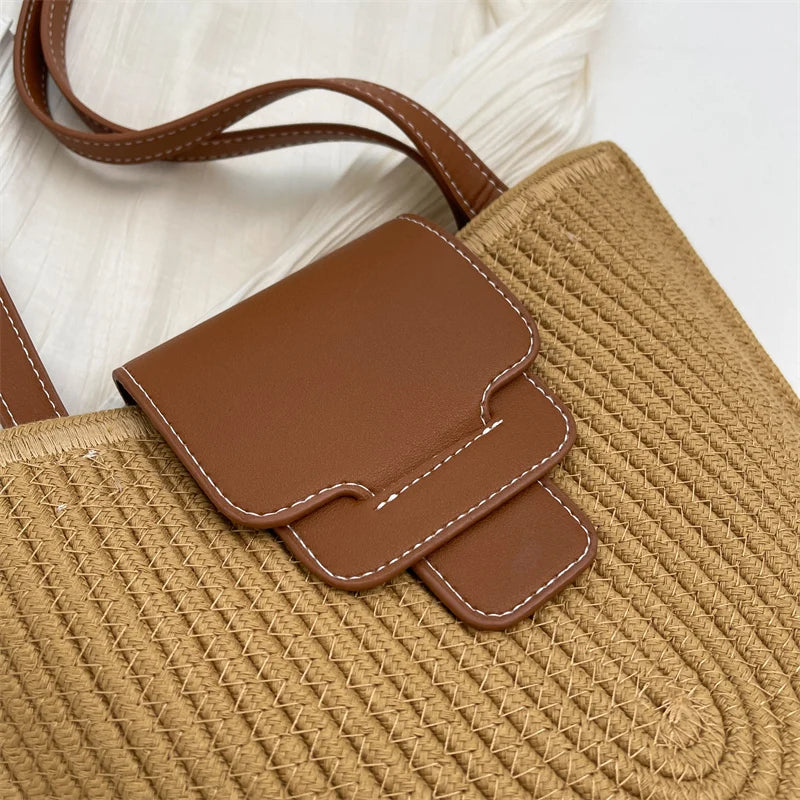 Woven Beach Shoulder Bag - Ava