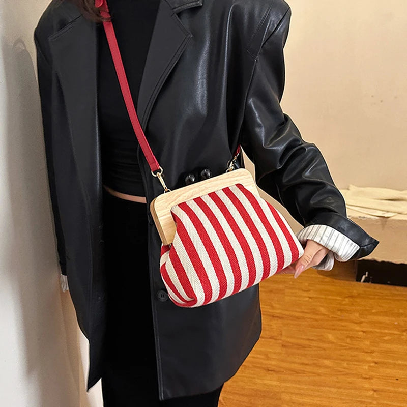 Striped Shell Messenger Shoulder Bag – The Margot