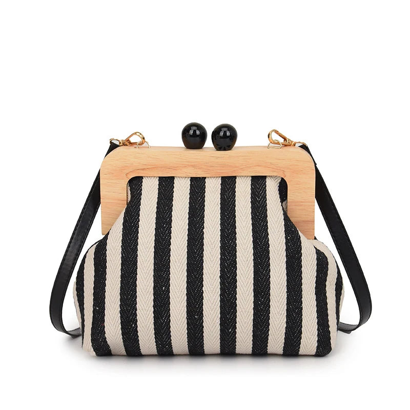 Striped Shell Messenger Shoulder Bag – The Margot