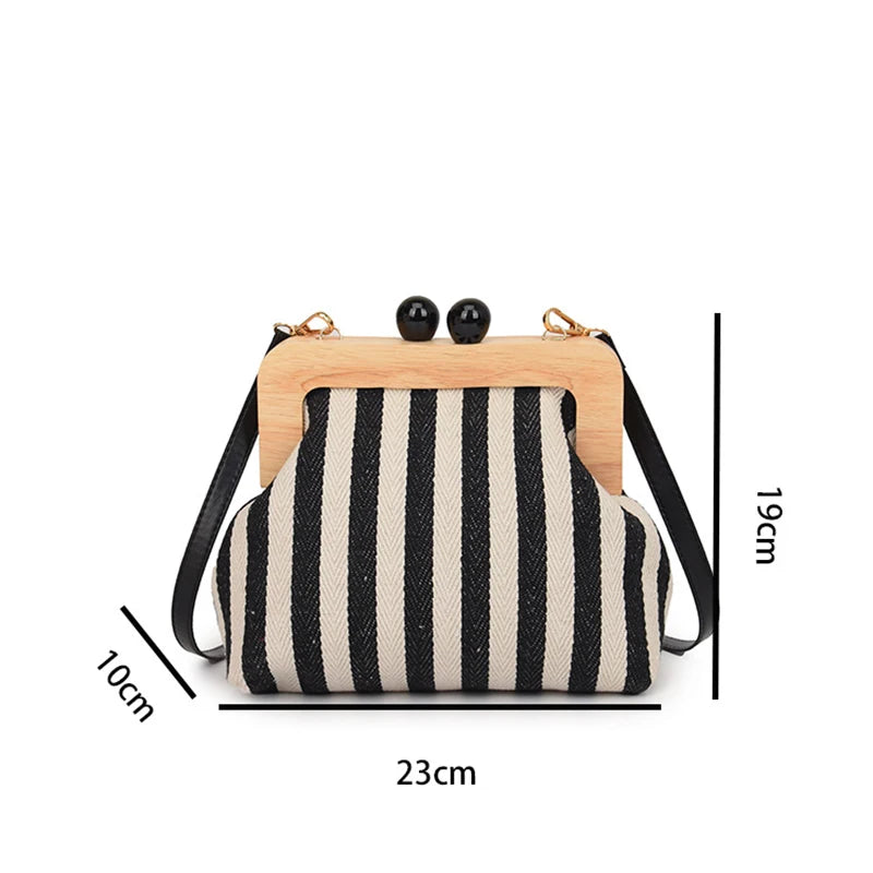 Striped Shell Messenger Shoulder Bag – The Margot