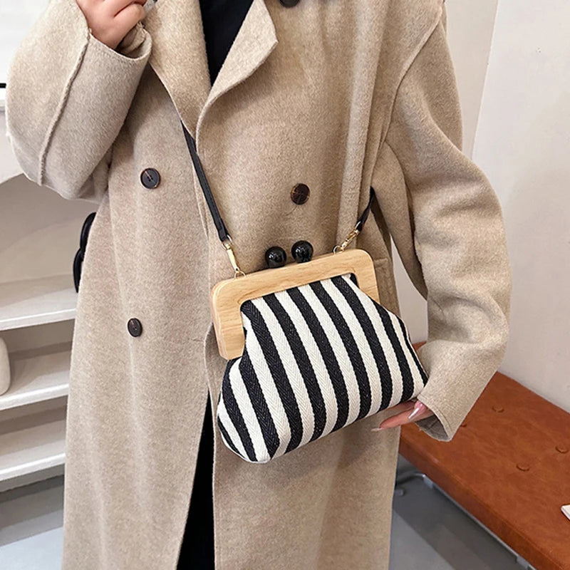 Striped Shell Messenger Shoulder Bag – The Margot