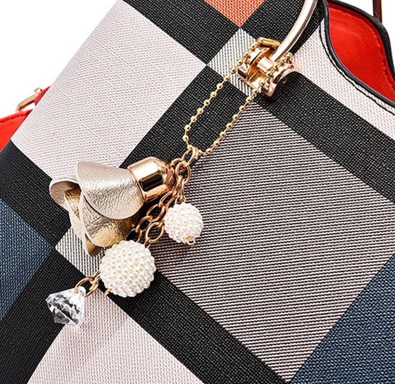 Chic Plaid Leather Shoulder Bag – The Grace
