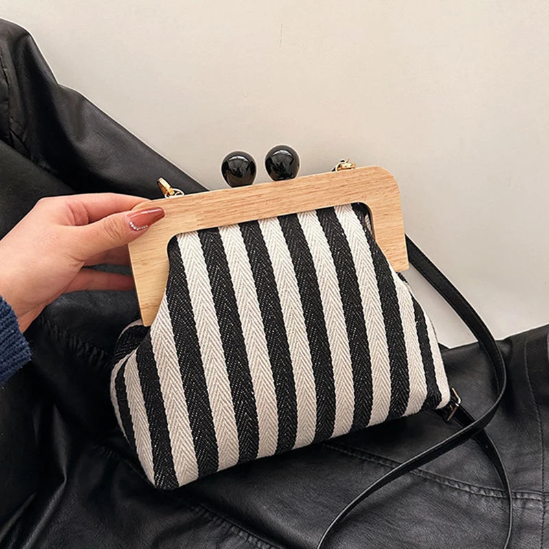 Striped Shell Messenger Shoulder Bag – The Margot