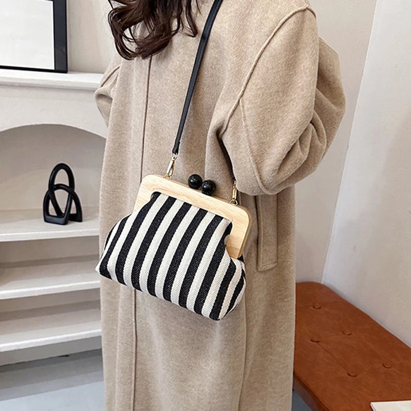 Striped Shell Messenger Shoulder Bag – The Margot