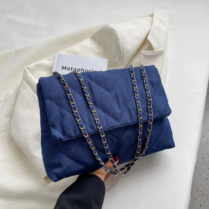 Denim Quilted Crossbody – Clara