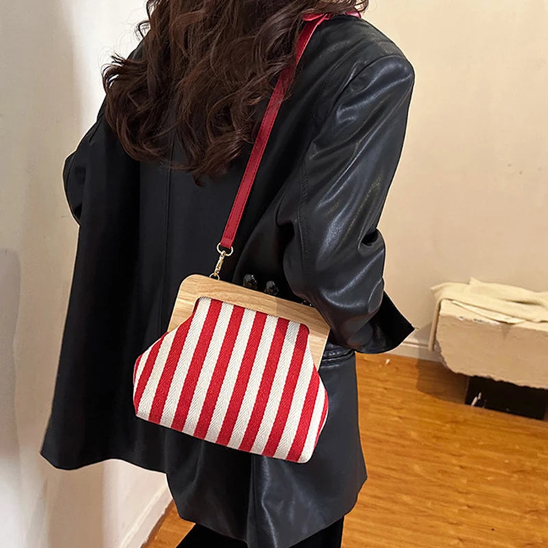 Striped Shell Messenger Shoulder Bag – The Margot