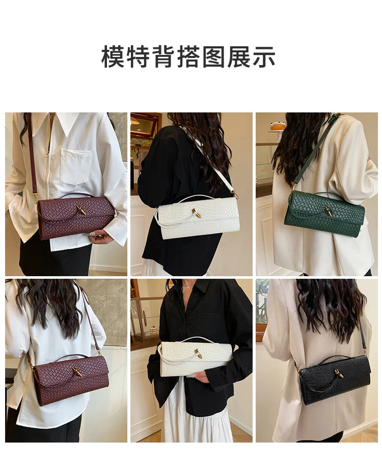 Parisian Elegance Clutch Bag Luxury Leather Crossbody Purse Vintage Minimalist Design Women's Stylish Commuter Tote
