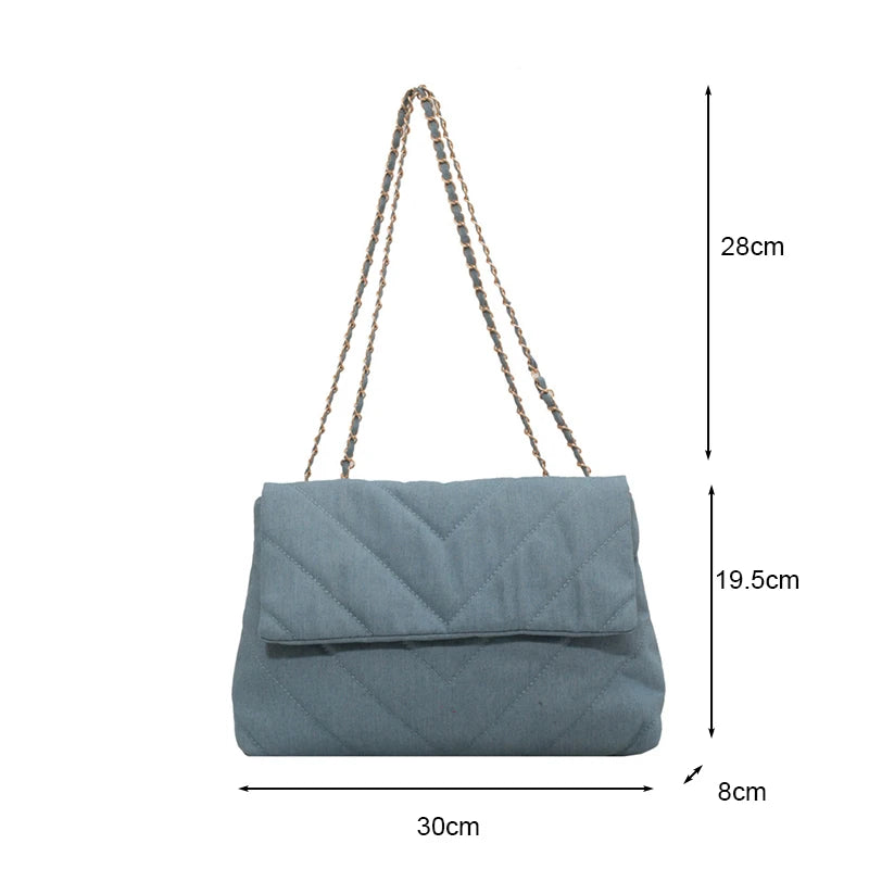 Denim Quilted Crossbody – Clara