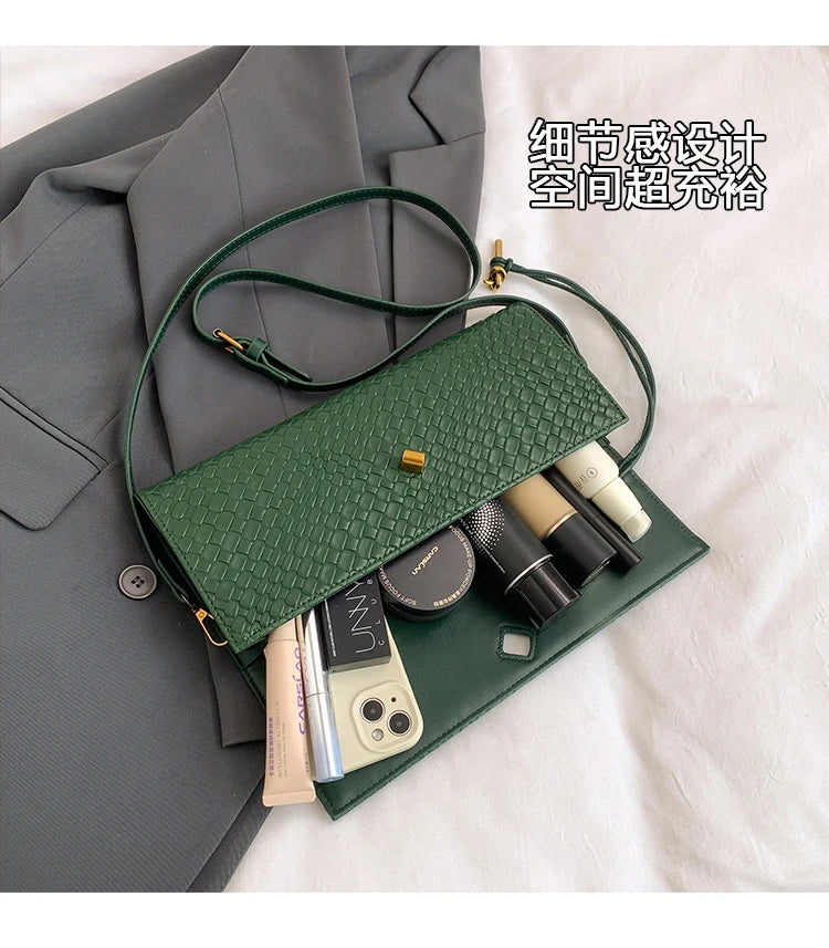 Parisian Elegance Clutch Bag Luxury Leather Crossbody Purse Vintage Minimalist Design Women's Stylish Commuter Tote