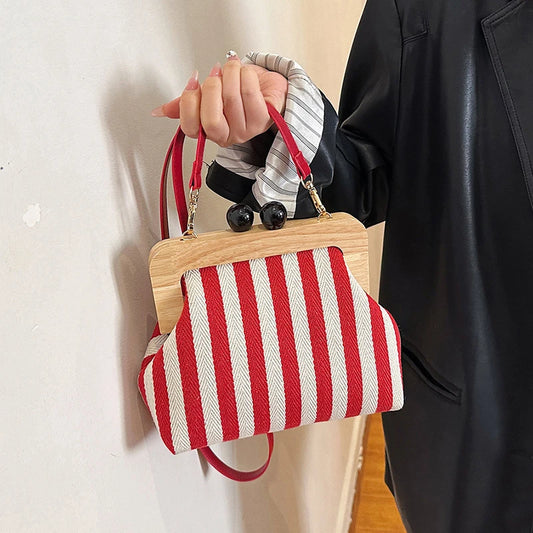 Striped Shell Messenger Shoulder Bag – The Margot