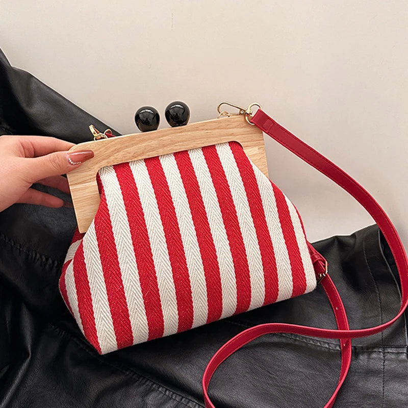 Striped Shell Messenger Shoulder Bag – The Margot