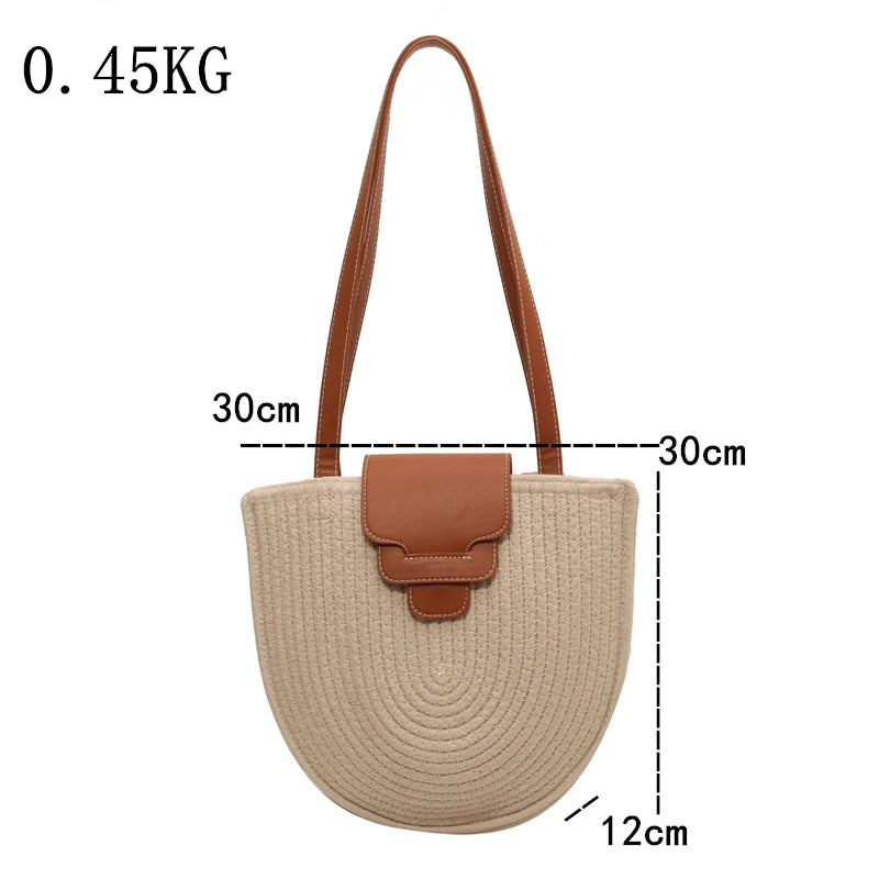 Woven Beach Shoulder Bag - Ava