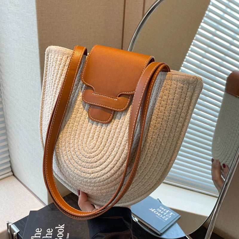 Woven Beach Shoulder Bag - Ava