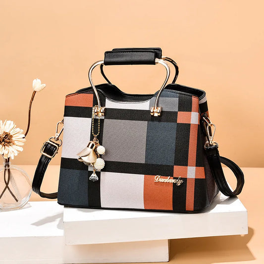 Chic Plaid Leather Shoulder Bag – The Grace