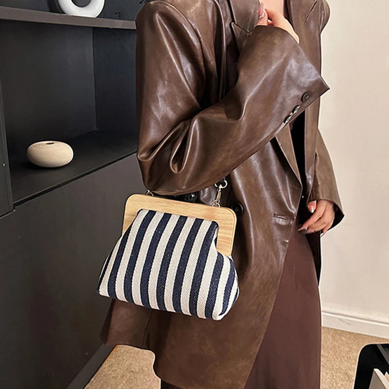 Striped Shell Messenger Shoulder Bag – The Margot