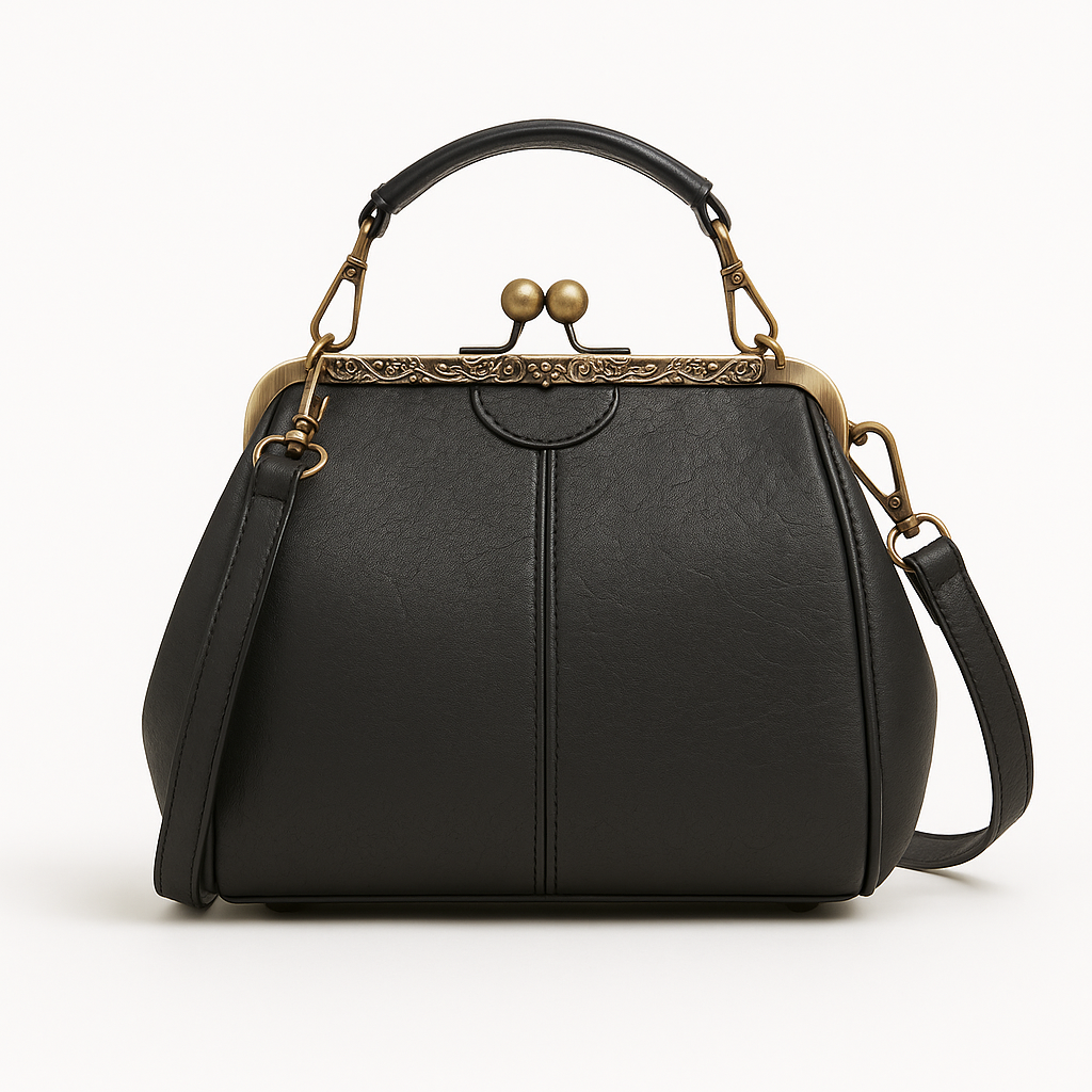 Noir Luxe Retro Crossbody – The Gabrielle