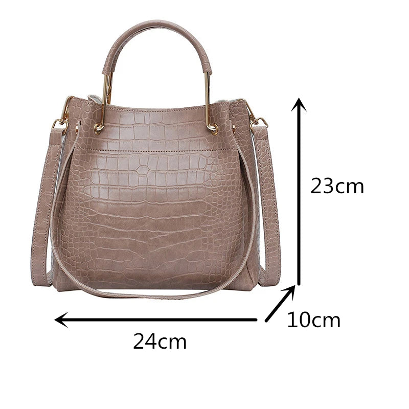 Glam Alligator Leather Shoulder Bag – The Sophia