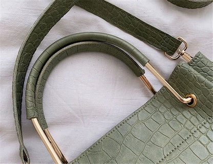Glam Alligator Leather Shoulder Bag – The Sophia