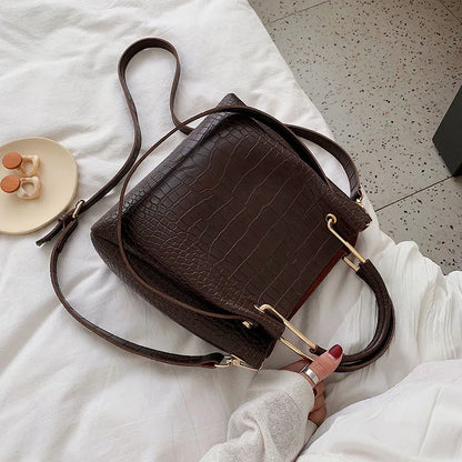 Glam Alligator Leather Shoulder Bag – The Sophia