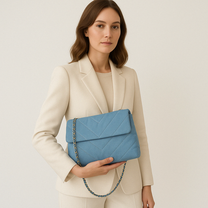 Denim Quilted Crossbody – Clara