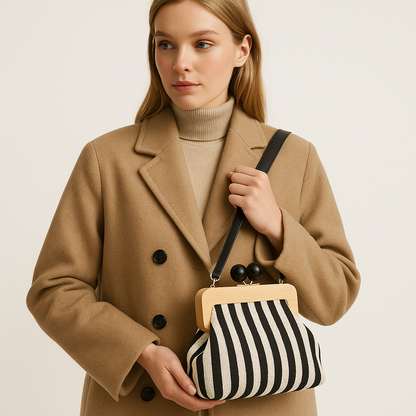 Striped Shell Messenger Shoulder Bag – The Margot