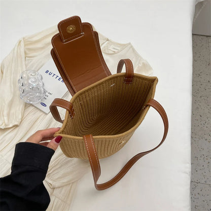 Woven Beach Shoulder Bag - Ava