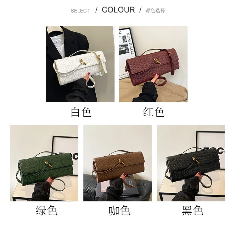 Parisian Elegance Clutch Bag Luxury Leather Crossbody Purse Vintage Minimalist Design Women's Stylish Commuter Tote