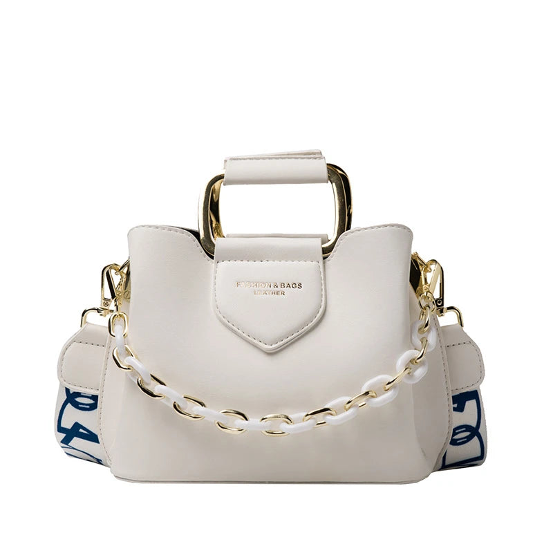 Elegant Leather Top-Handle Bag – Celeste