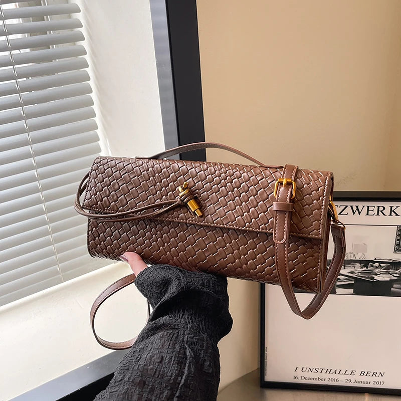 Parisian Elegance Clutch Bag Luxury Leather Crossbody Purse Vintage Minimalist Design Women's Stylish Commuter Tote