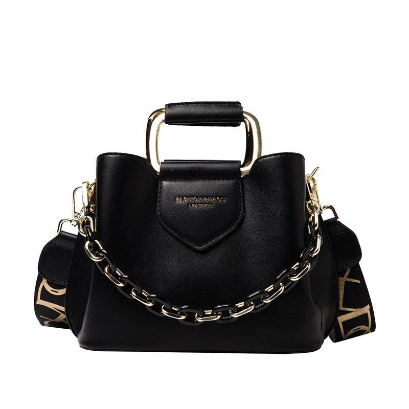 Elegant Leather Top-Handle Bag – Celeste