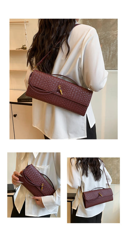 Parisian Elegance Clutch Bag Luxury Leather Crossbody Purse Vintage Minimalist Design Women's Stylish Commuter Tote