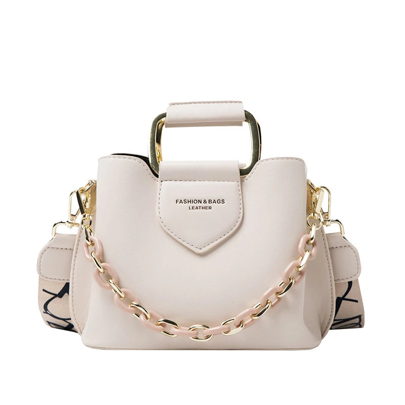 Elegant Leather Top-Handle Bag – Celeste