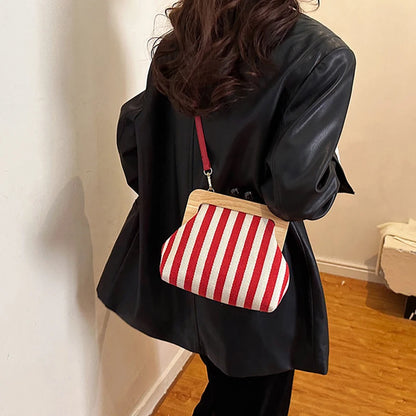 Striped Shell Messenger Shoulder Bag – The Margot