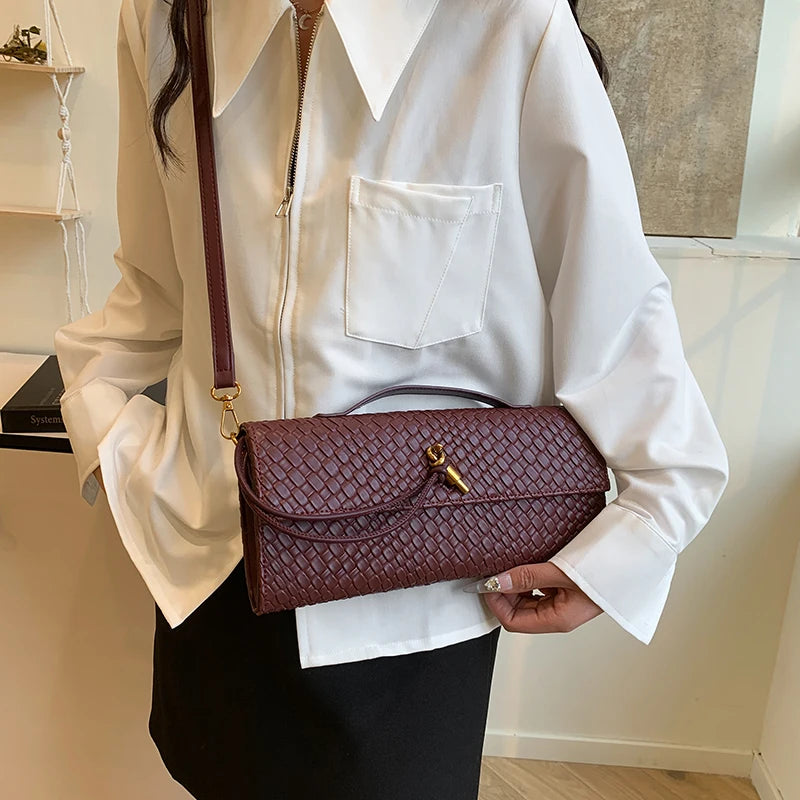 Parisian Elegance Clutch Bag Luxury Leather Crossbody Purse Vintage Minimalist Design Women's Stylish Commuter Tote
