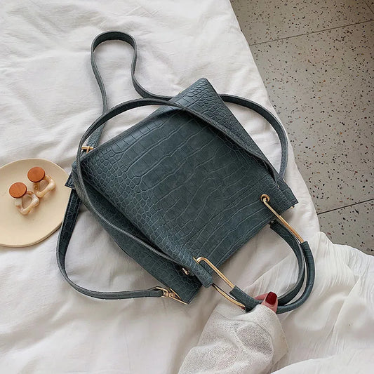 Glam Alligator Leather Shoulder Bag – The Sophia