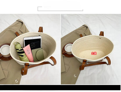 Large Capacity Beach Shoulder Bag Luxury Designer Wicker Rattan Straw Bags Weaving Women Tote Bags Ladies Travel Handbags