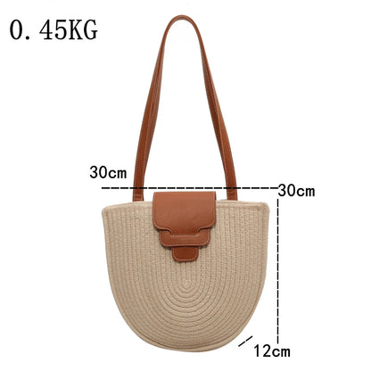 Woven Beach Shoulder Bag - Ava