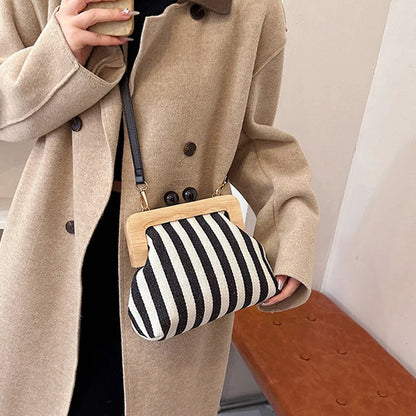Striped Shell Messenger Shoulder Bag – The Margot