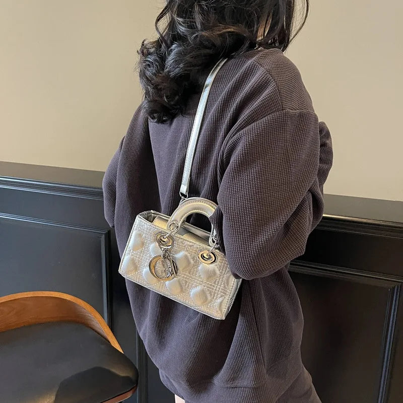2025 Saffiano Gradient Lady Bag - Convertible Top Handle & Crossbody Purse, Chic Day-to-Night Compact Shoulder Bag for Women